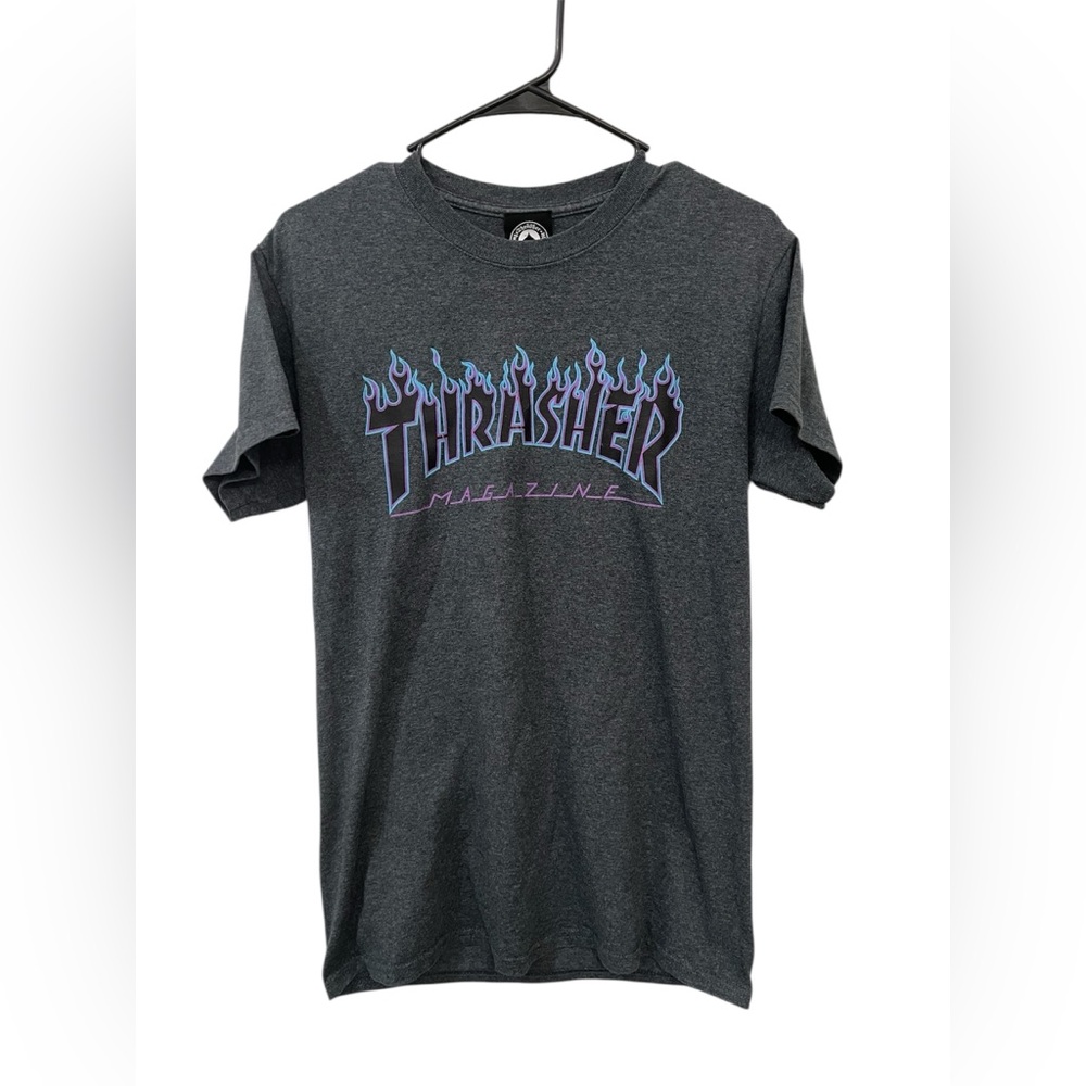 Thrasher Magazine Flame Logo Graphic Tee Gray – Size‎ S